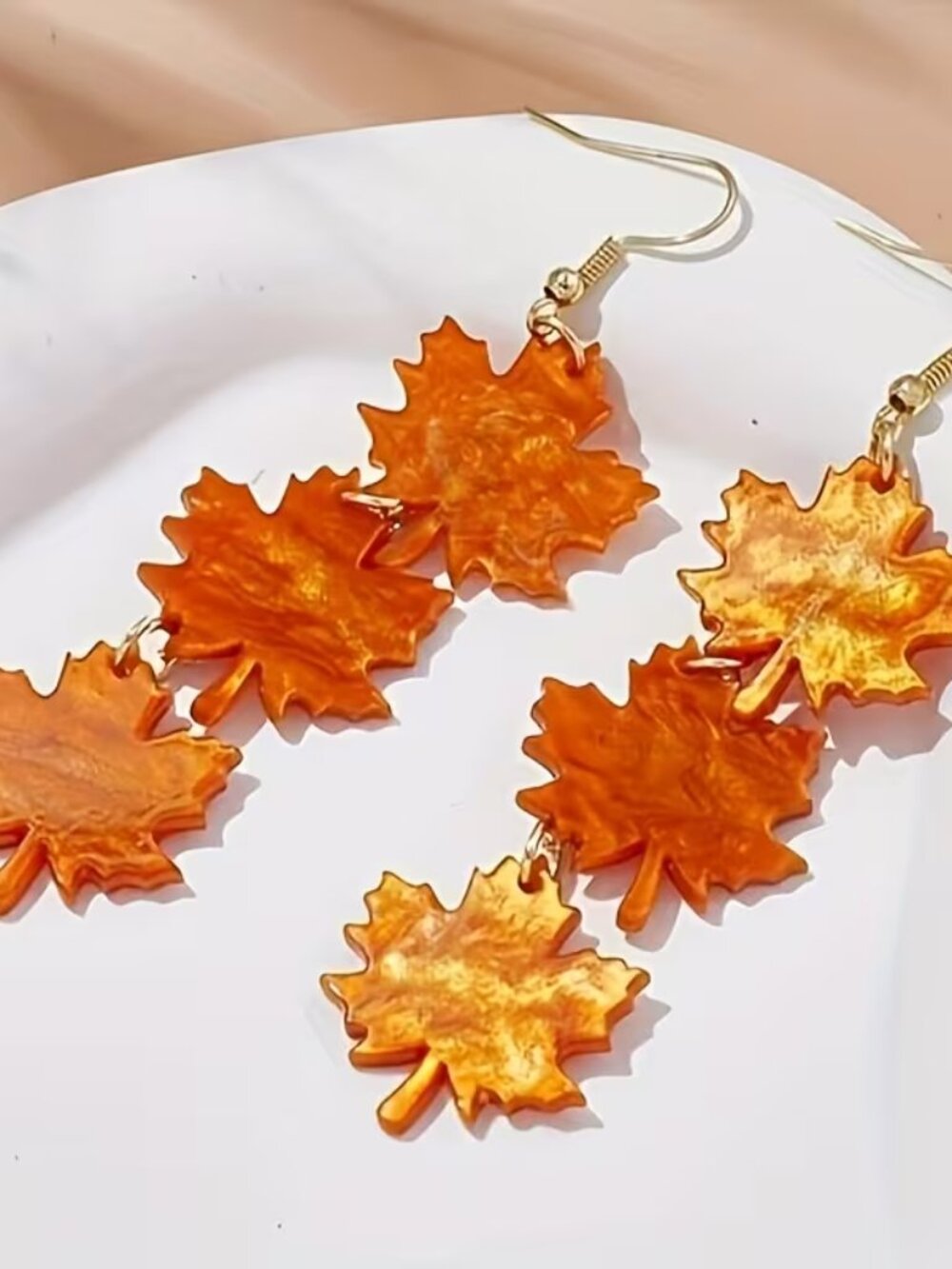 FALL EARRINGS - MAPLE LEAVES - Picture 2 of 2